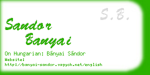 sandor banyai business card
